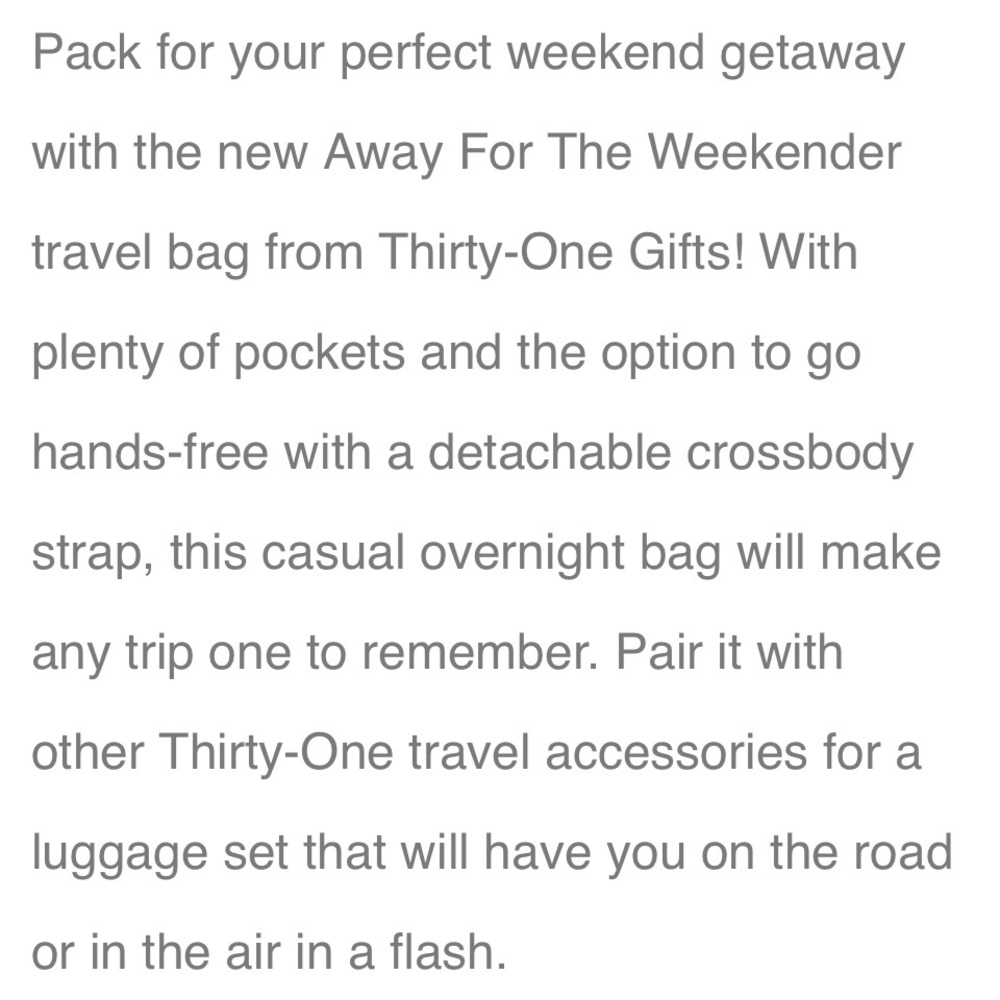 Thirty One Weekender bag New - Picture 4 of 4